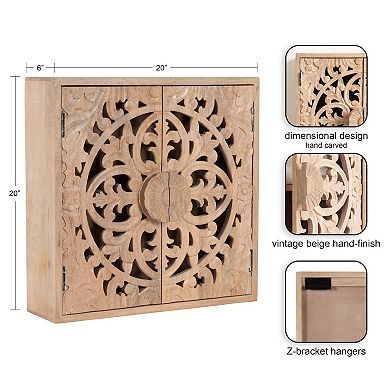 Saanvi Carved Wood Wall Cabinet