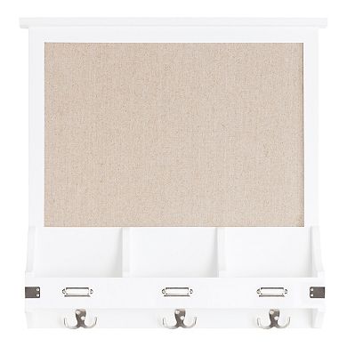 Stallard Wood Wall Pinboard with Hooks