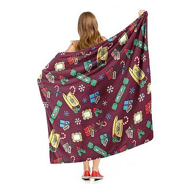 Warner Bros. Friends Christmas Pattern Silk Touch Throw Blanket 50x60 Inches