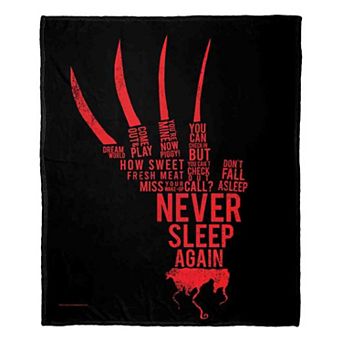 Warner Bros. Nightmare on Elm Street Freddy Quotes Silk Touch Throw Blanket 50x60 Inches