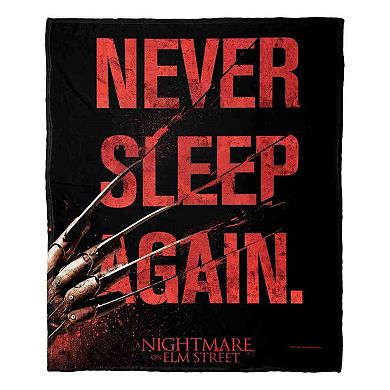 Warner Bros. Nightmare on Elm Street Never Sleep Again Silk Touch Throw Blanket 50x60 Inches