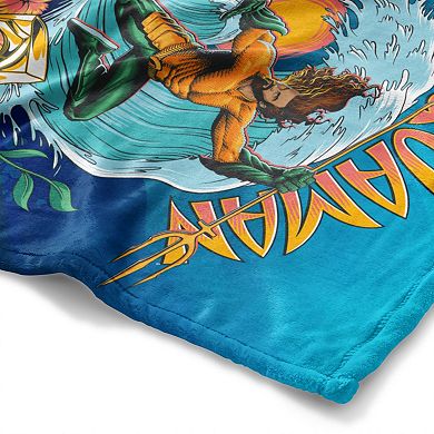 DC Comics Aquaman 2 Trident Ready Silk Touch Throw Blanket