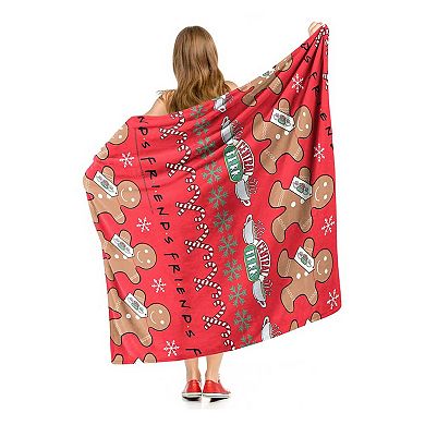 Warner Bros. Friends Gingerbread Pattern Silk Touch Throw Blanket 50x60 Inches