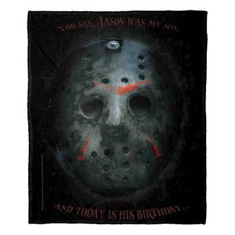 Warner Bros. Friday the 13th Today Is His Birthday Silk Touch Throw Blanket 50x60 Inches