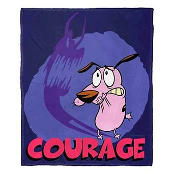 Cartoon Network's Courage The Cowardly Dog Face Your Fears Silk Touch Throw Blanket