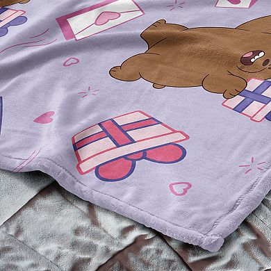Cartoon Network We Bare Bears Love Letters Silk Touch Throw Blanket 50x60 Inches