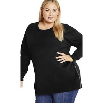 Avenue Women's Plus Size Jade Longline Zip Top