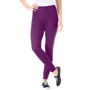 Woman Within Plus Size Tall Stretch-Cotton Knit Pull-On Leggings