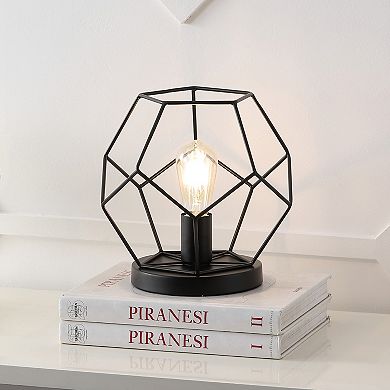 James Mid Century Glam Metal Geometric LED Table Lamp