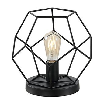 James Mid Century Glam Metal Geometric LED Table Lamp
