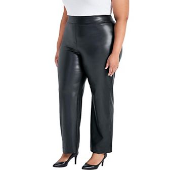Avenue Women's Plus Size Tessa Faux Leather Wide Leg Pant
