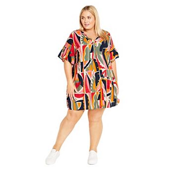 Avenue Women's Plus Size Trinity Print Dress