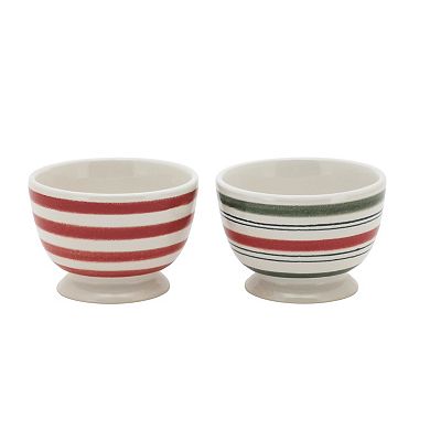 St. Nicholas Square® Holiday Striped Dip Bowls Set of 2