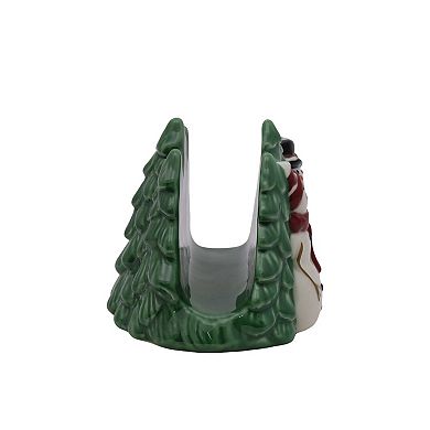St. Nicholas Square® Snowmen Napkin Holder with Christmas Tree Design