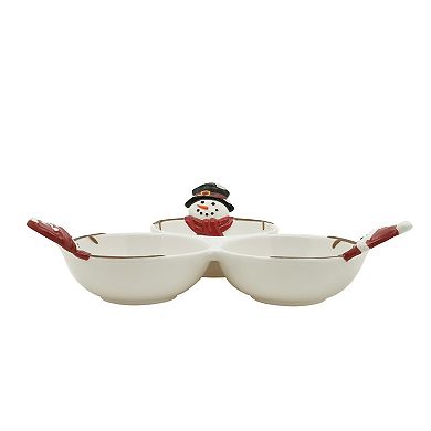 St. Nicholas Square® Snowman 3-Section Serving Dish