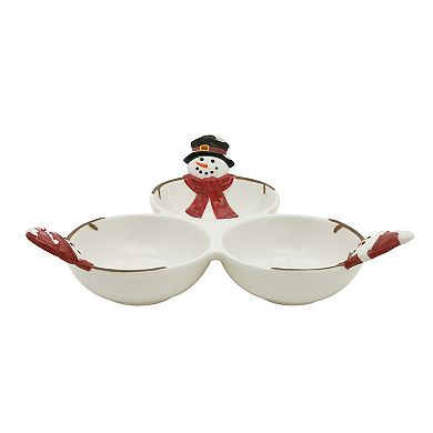 St. Nicholas Square® Snowman 3-Section Serving Dish