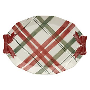St. Nicholas Square® Holiday Plaid & Bow Large Serving Platter