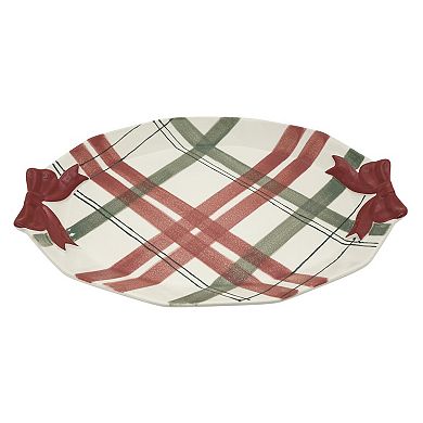 St. Nicholas Square® Holiday Plaid & Bow Large Serving Platter