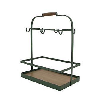 St. Nicholas Square® Mug Caddy with Wood Handle and Two-Tier Design