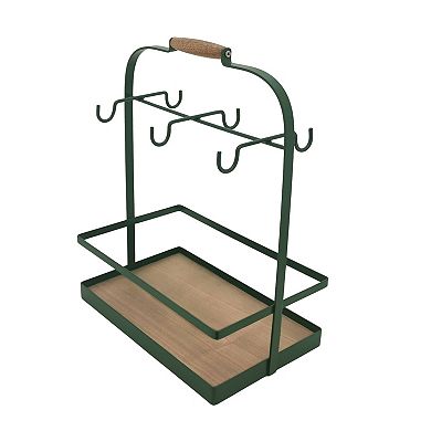 St. Nicholas Square® Mug Caddy with Wood Handle and Two-Tier Design