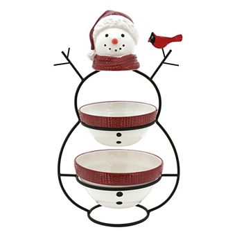 St. Nicholas Square Snowman 2 tier Server