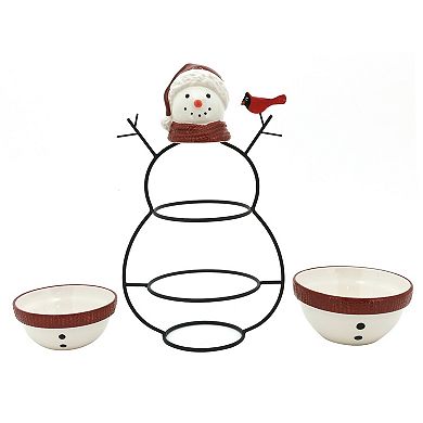 St. Nicholas Square Snowman 2-Tier Server
