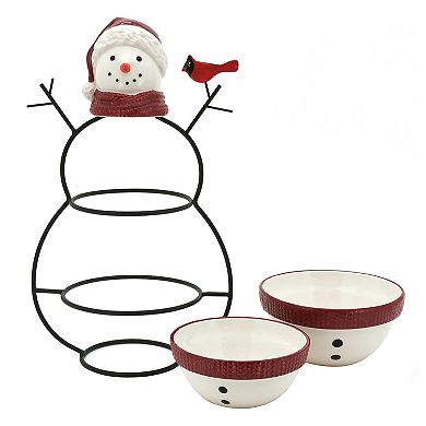 St. Nicholas Square Snowman 2-Tier Server