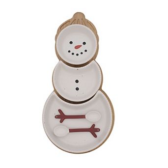 St. Nicholas Square® 6 pc Snowman Ceramic Serving Tray & Spoons Set