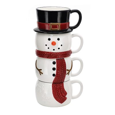 St. Nicholas Square 4-Piece Snowman Stacking Mug Set
