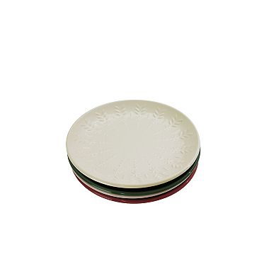 St. Nicholas Square® 4-Piece Holiday Embossed App Plate Set