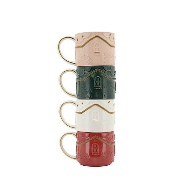 St. Nicholas Square® 4-Piece Holiday House Stacking Mug Set