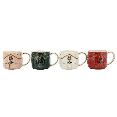 St. Nicholas Square® 4-Piece Holiday House Stacking Mug Set