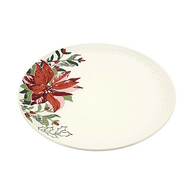 St. Nicholas Square® Poinsettia Embossed Dinner Plate