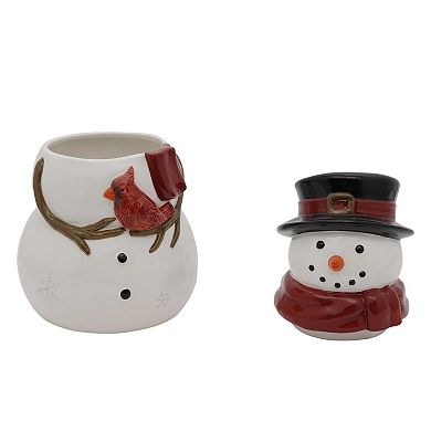 St. Nicholas Square® Snowman Cookie Jar with Cardinal Accent