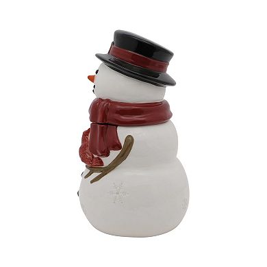 St. Nicholas Square® Snowman Cookie Jar with Cardinal Accent