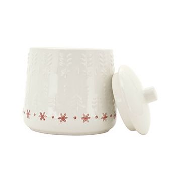 St. Nicholas Square® Holiday Embossed Sugar Bowl with Lid