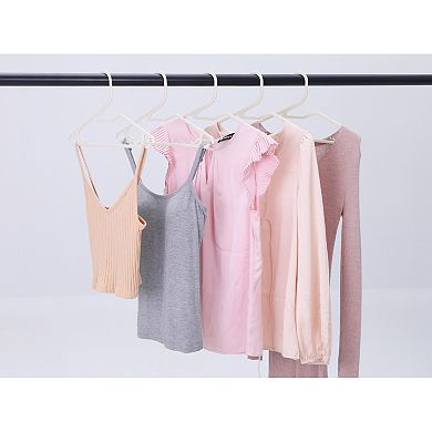 10 Pcs Clothes Hangers, Plastic Pants Hangers with Non-Slip Hook, Space Saving Hangers for Clothing
