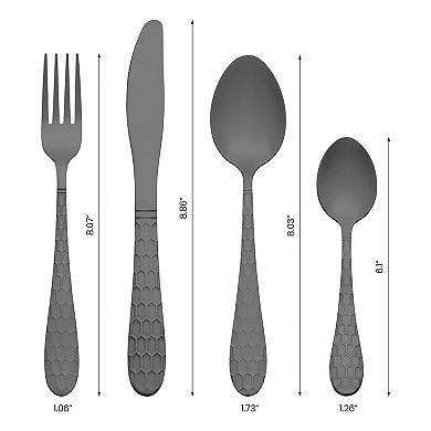 16 Pieces Silverware Set, Stainless Steel Flatware Knife, Spoons and Forks Set, Cutlery Serving Set