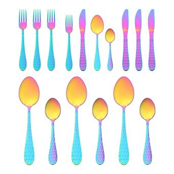 16 pc Silverware Set, Stainless Steel Flatware Knife, Spoons and Forks Set, Cutlery Serving Set