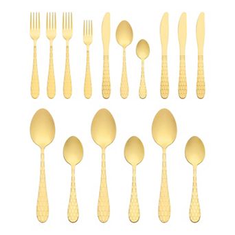 16 pc Silverware Set, Stainless Steel Flatware Knife, Spoons and Forks Set, Cutlery Serving Set