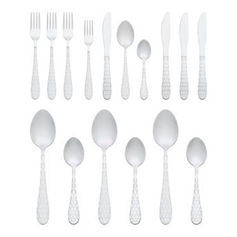 16 pc Silverware Set, Stainless Steel Flatware Knife, Spoons and Forks Set, Cutlery Serving Set