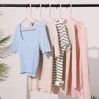 30 Pack Plastic Hangers, Non-Slip Space Saving Clothes Hangers for Clothing, Closet, Coats or Shirts
