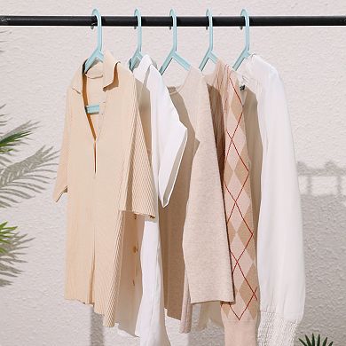 10 Pack Plastic Pants Hangers, Durable Space Saving Clothes Hangers for Coats, Shirts, Pants, Jeans