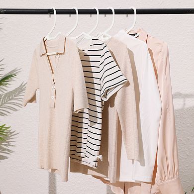 30 Pack Plastic Hangers with Non-Slip Hook, Space Saving Clothes Hangers for Clothing, Closet, Pants