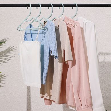 20 Pack Hangers, Plastic Pants Hangers with Non-Slip Hook, Space Saving Clothes Hangers for Clothing