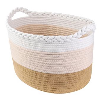 1 Pack Woven Storage Basket, Self-supporting Closet Storage Bin with Handles 15 x 10.2 x 9.4in