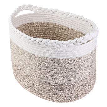 1 Pack Woven Storage Basket, Self-supporting Closet Storage Bin with Handles 15 x 10.2 x 9.4in