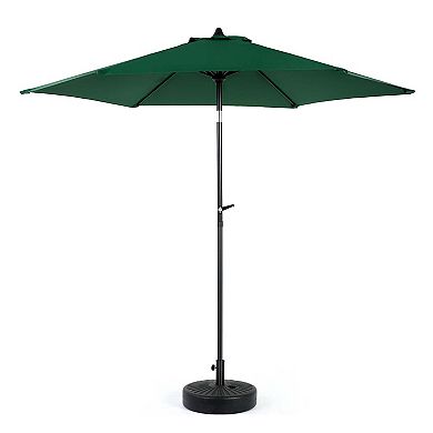 Mondawe 9FT 6 Sturdy Ribs Outdoor Patio Umbrella with Push Button Tilt and Crank (Base Not Included)