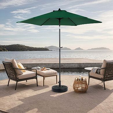 Mondawe 9FT 6 Sturdy Ribs Outdoor Patio Umbrella with Push Button Tilt and Crank (Base Not Included)
