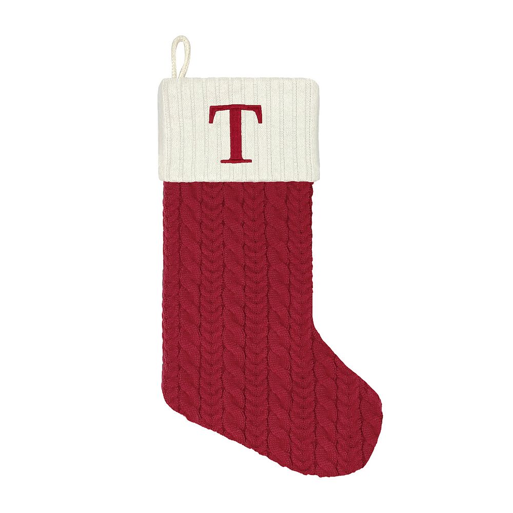 St. Nicholas Square® Cable Knit Monogram Stocking